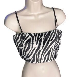 Y2K Ju Cunda Zebra Fuzy Crop Top